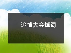 追悼大会悼词
