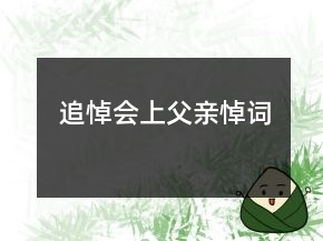 追悼会上父亲悼词