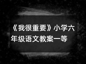 《我很重要》小学六年级语文教案一等奖