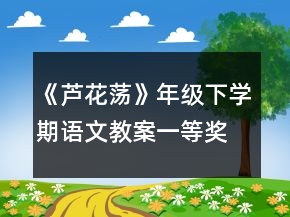 《芦花荡》年级下学期语文教案一等奖