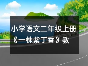 小学语文二年级上册《一株紫丁香》教案一等奖