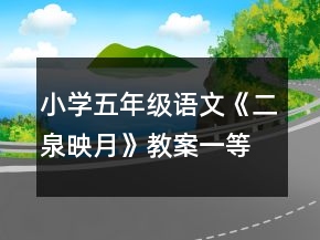 小学五年级语文《二泉映月》教案一等奖