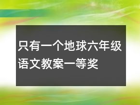 只有一个地球六年级语文教案一等奖