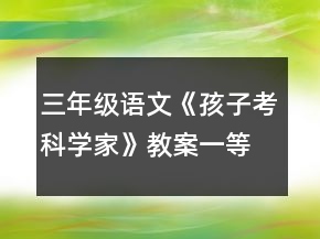 三年级语文《孩子考科学家》教案一等奖