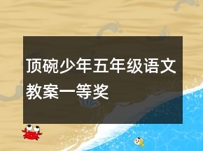 顶碗少年五年级语文教案一等奖