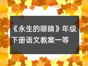《永生的眼睛》年级下册语文教案一等奖