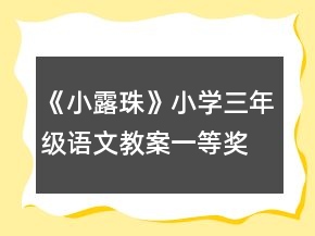 《小露珠》小学三年级语文教案一等奖