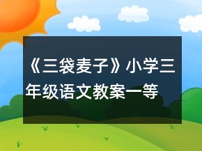 《三袋麦子》小学三年级语文教案一等奖