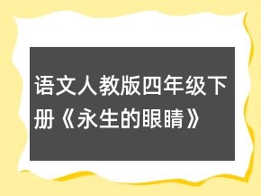 语文人教版四年级下册《永生的眼睛》的教学实录一等奖