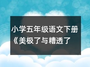 小学五年级语文下册《美极了与糟透了》教学设计一等奖