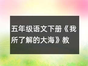五年级语文下册《我所了解的大海》教案一等奖