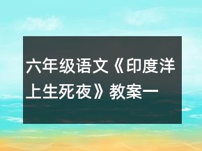六年级语文《印度洋上生死夜》教案一等奖