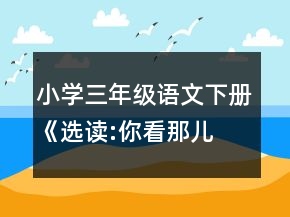 小学三年级语文下册《选读:你看,那儿就是我们村》教案一等奖
