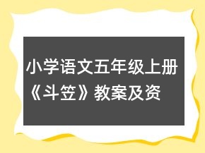 小学语文五年级上册《斗笠》教案及资料一等奖