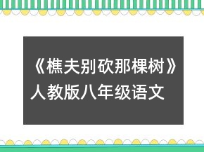 《樵夫,别砍那棵树》人教版八年级语文下册教案一等奖
