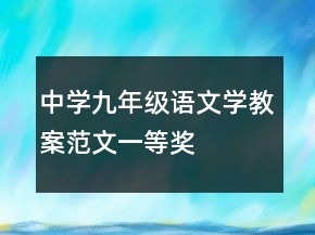 中学九年级语文学教案范文一等奖