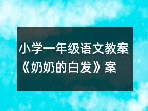 小学一年级语文教案《奶奶的白发》案例评析一等奖