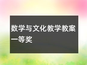 数学与文化教学教案一等奖