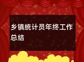 乡镇统计员年终工作总结