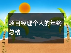 项目经理个人的年终总结