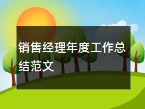 销售经理年度工作总结范文