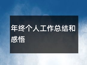 年终个人工作总结和感悟