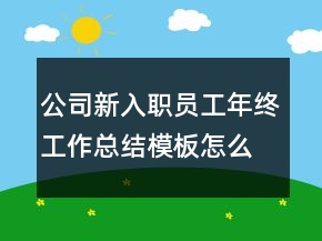 公司新入职员工年终工作总结模板怎么写