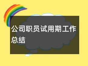 公司职员试用期工作总结