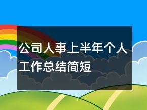 公司人事上半年个人工作总结简短