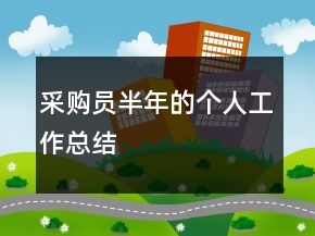 采购员半年的个人工作总结