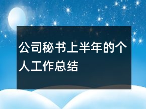 公司秘书上半年的个人工作总结
