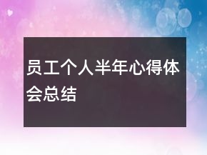 员工个人半年心得体会总结
