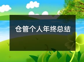 仓管个人年终总结