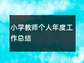 小学教师个人年度工作总结