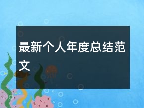 最新个人年度总结范文