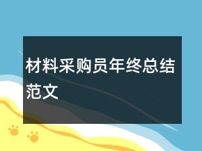 材料采购员年终总结范文