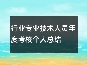 行业专业技术人员年度考核个人总结