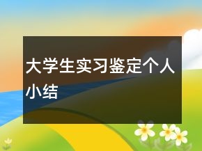 大学生实习鉴定个人小结