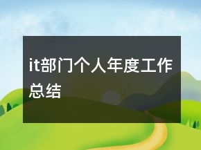 it部门个人年度工作总结