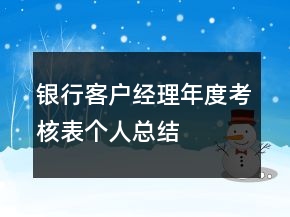 银行客户经理年度考核表个人总结