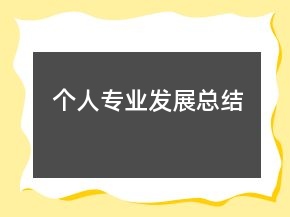 个人专业发展总结