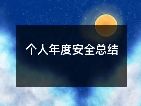 个人年度安全总结