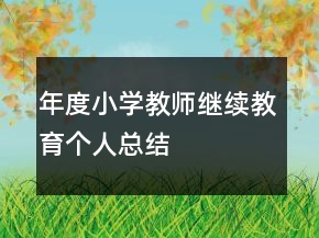 年度小学教师继续教育个人总结