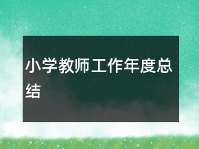 小学教师工作年度总结