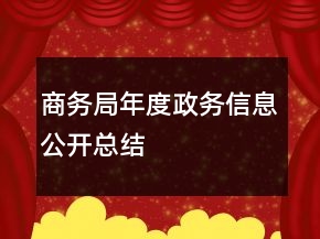 商务局年度政务信息公开总结