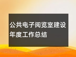 公共电子阅览室建设年度工作总结