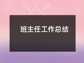 班主任工作总结