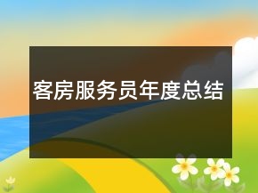 客房服务员年度总结
