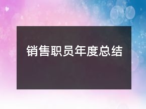 销售职员年度总结