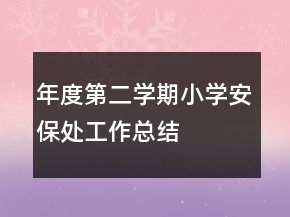 年度第二学期小学安保处工作总结